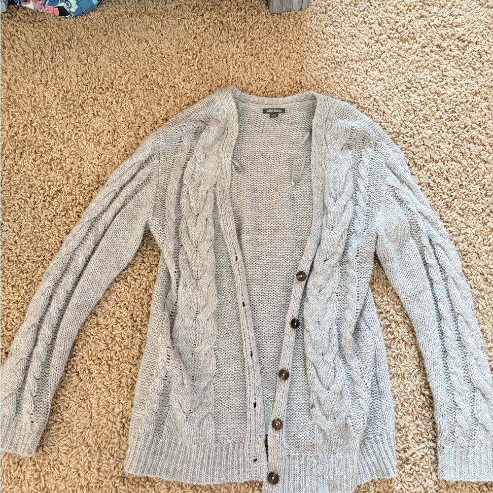 Wild Fable Light Gray Cable Knit Cardigan